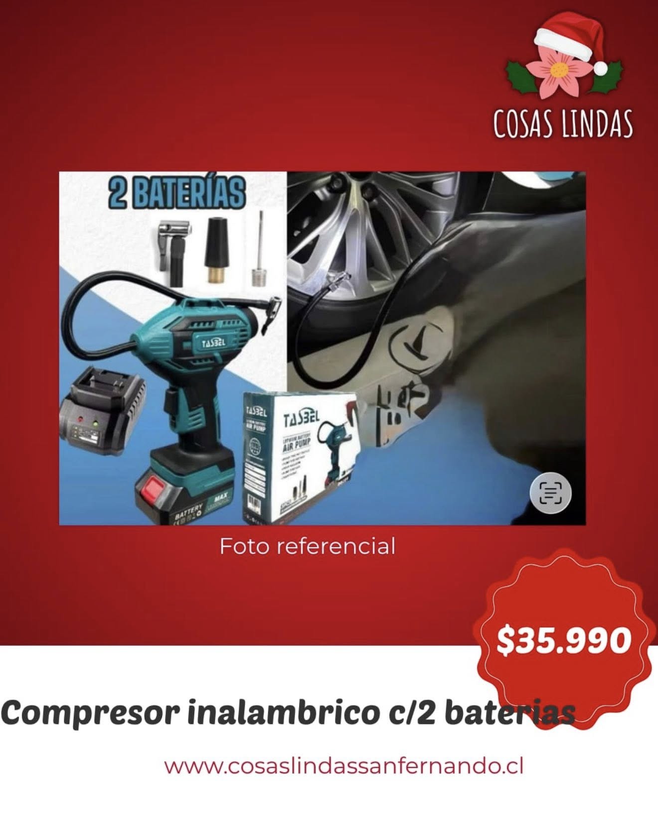 Compresor Inalámbrico 2 Baterías