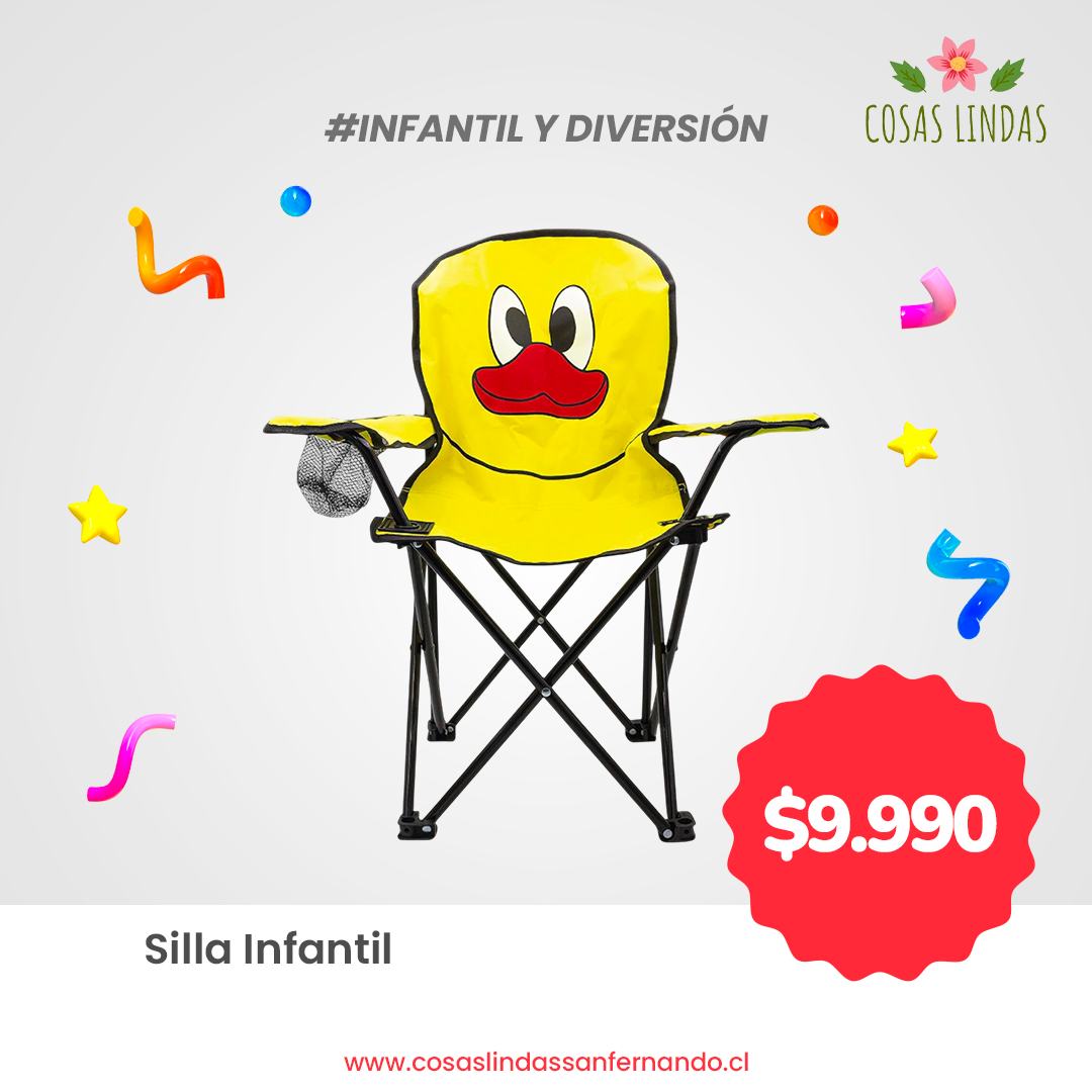 Silla Infantil Plegable Amarillo Patito