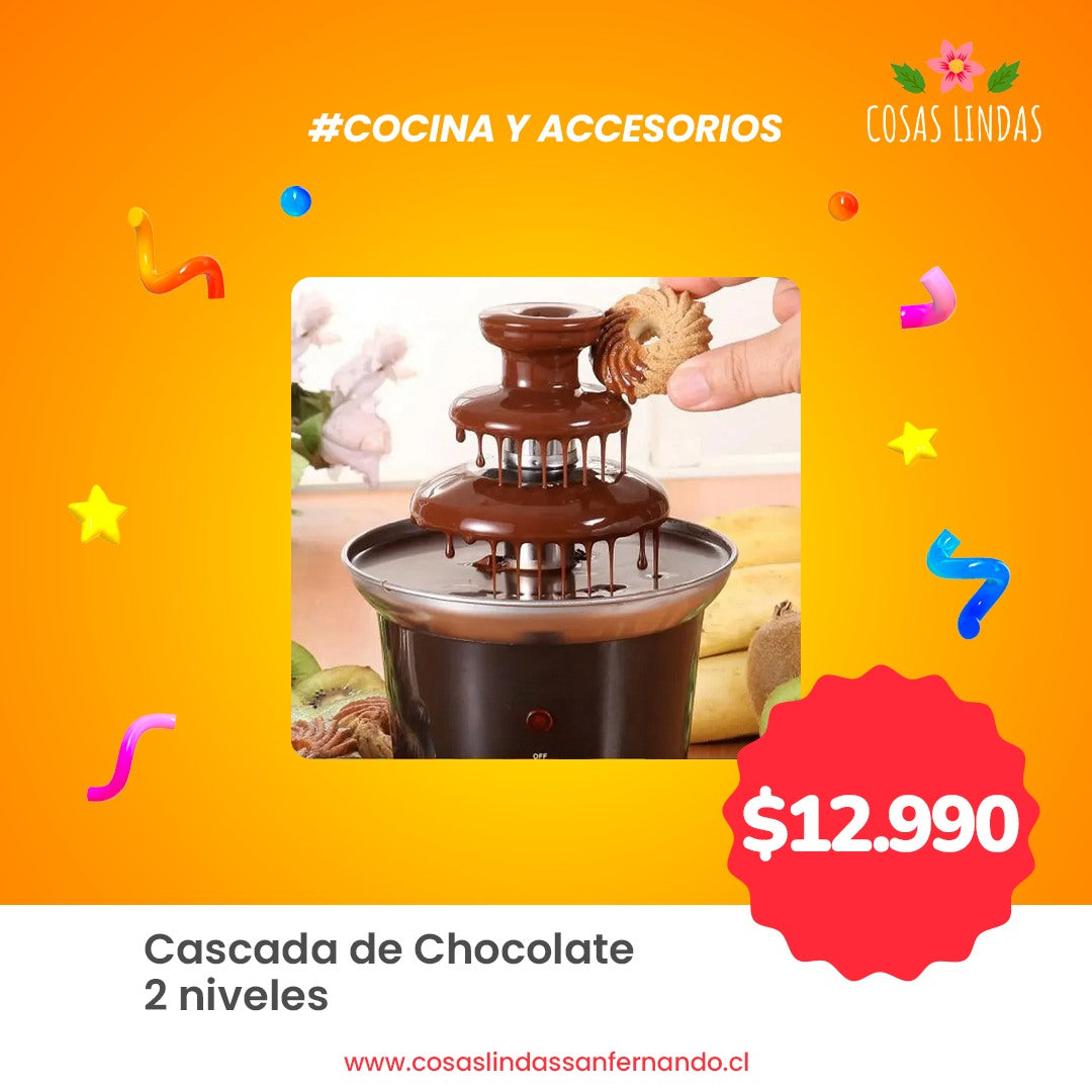 Cascada de Chocolate de 2 Niveles para Reuniones y Fiestas