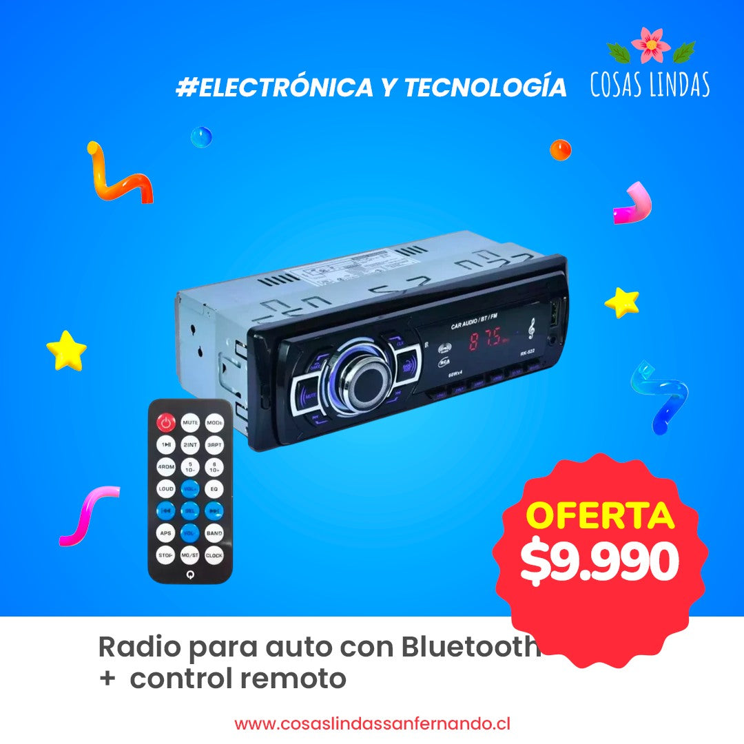 Radio de Auto Bluetooth con Doble USB y Control Remoto