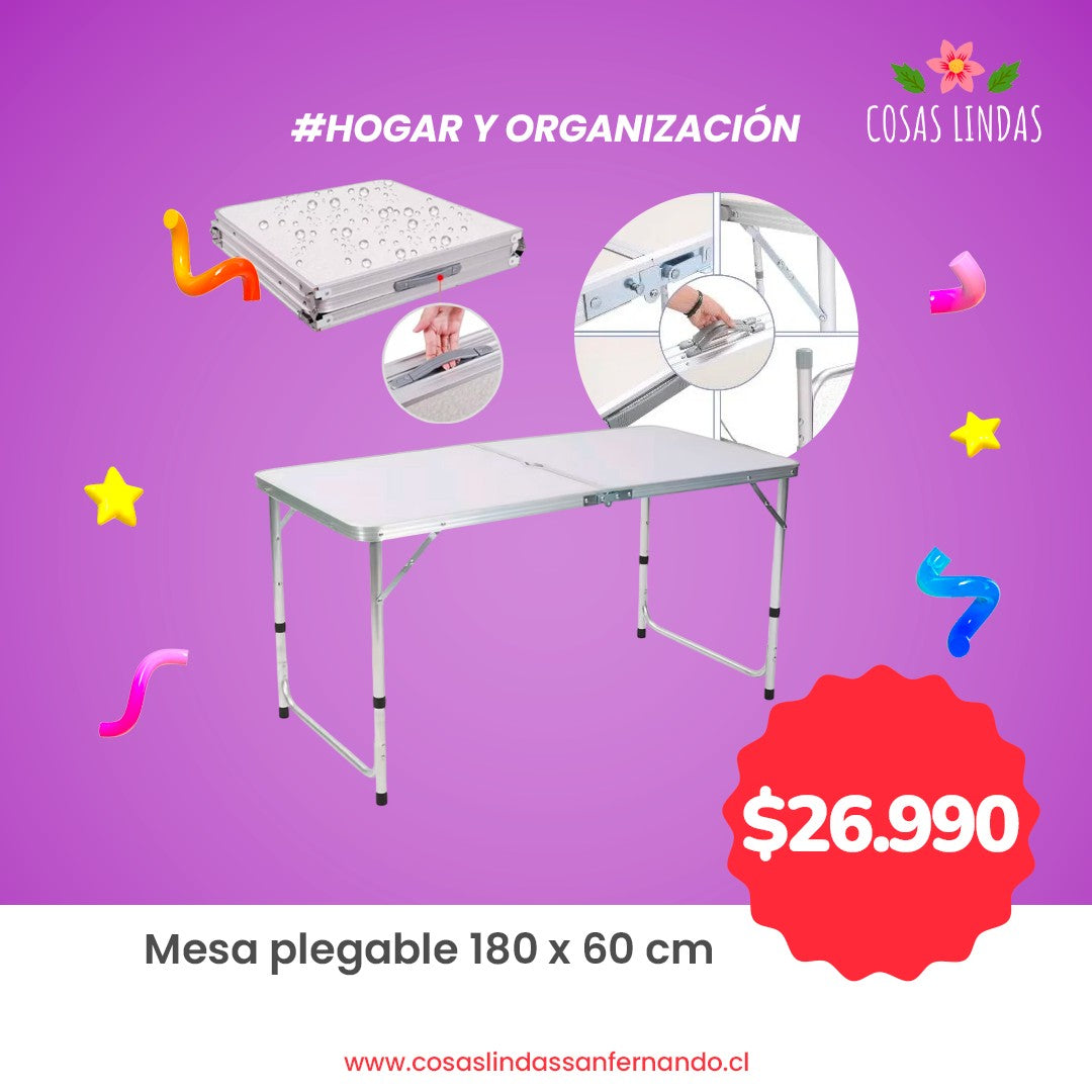 Mesa plegable 190 x 60 cm
