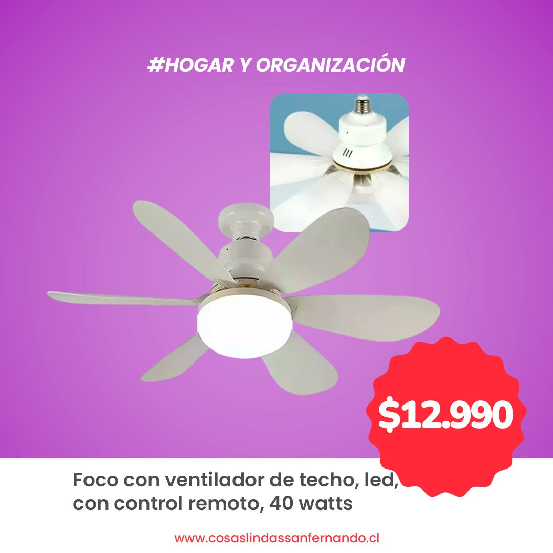 Foco con Ventilador con Control Remoto 40 Watts