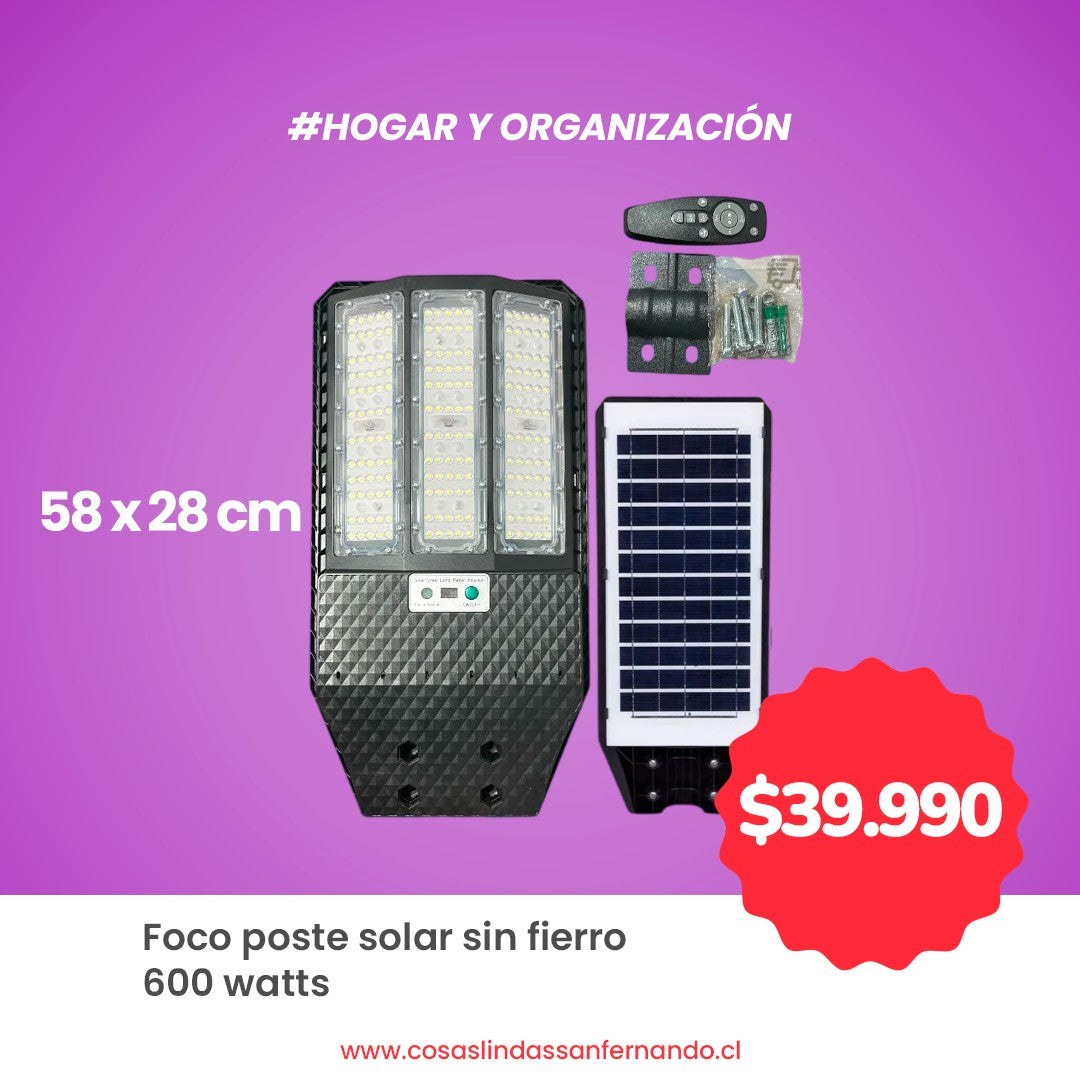 Foco Solar para poste (sin fierro) 600 Watts