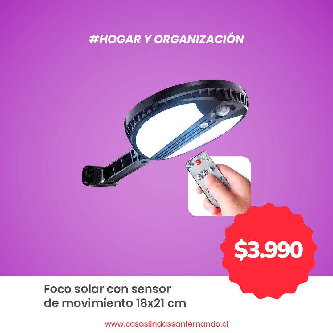 Foco Solar con Sensor de Movimiento 18 x 21 cm