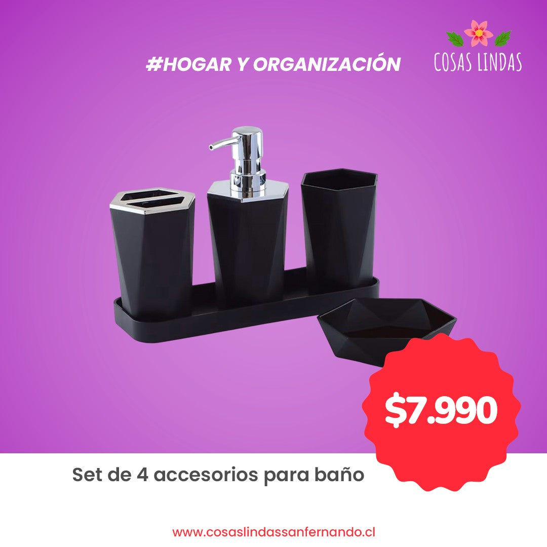 Set de 4 Accesorios para Baños