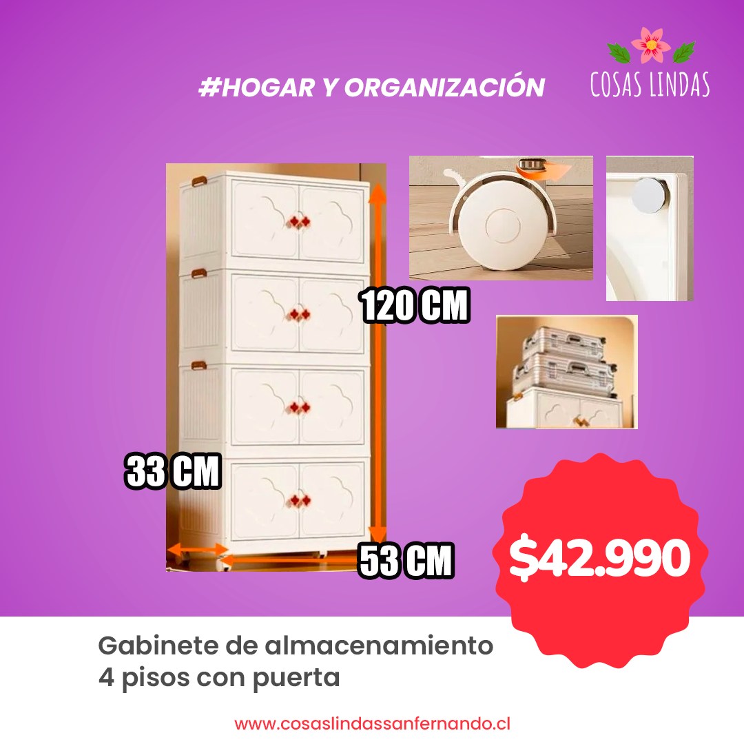 Gabinete de Almacenamiento 4 pisos