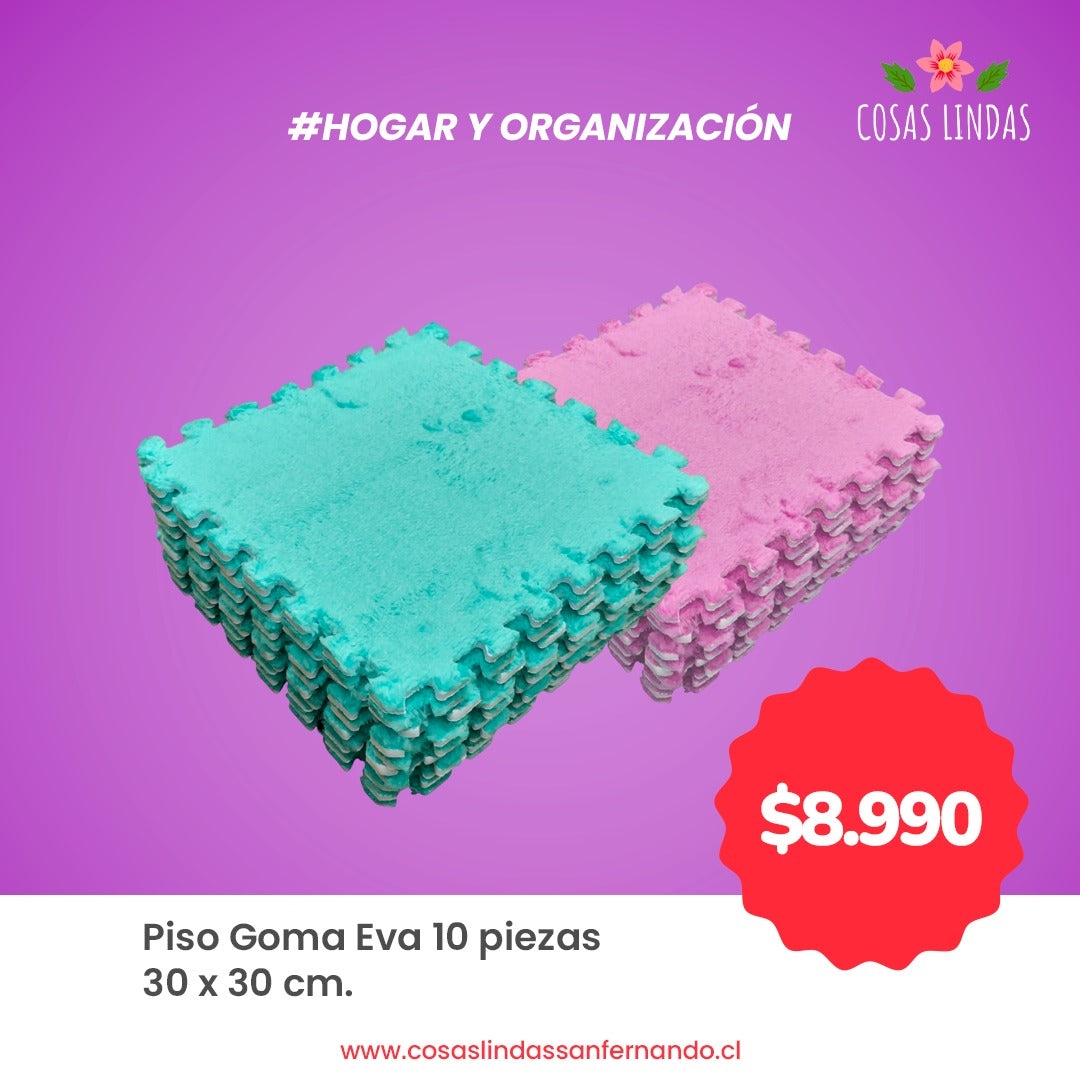 Piso Goma Eva 10 piezas 30 x 30 cm