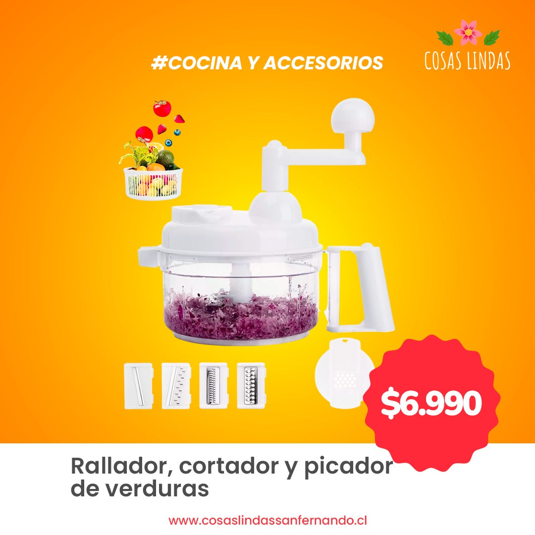 Rallador, Cortador y Picador de Verduras