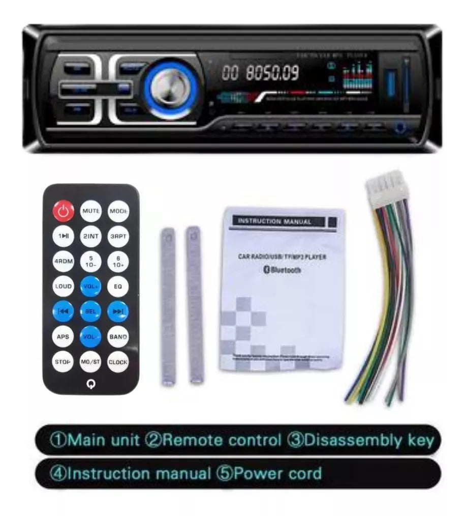 Radio de Auto Bluetooth con Doble USB y Control Remoto