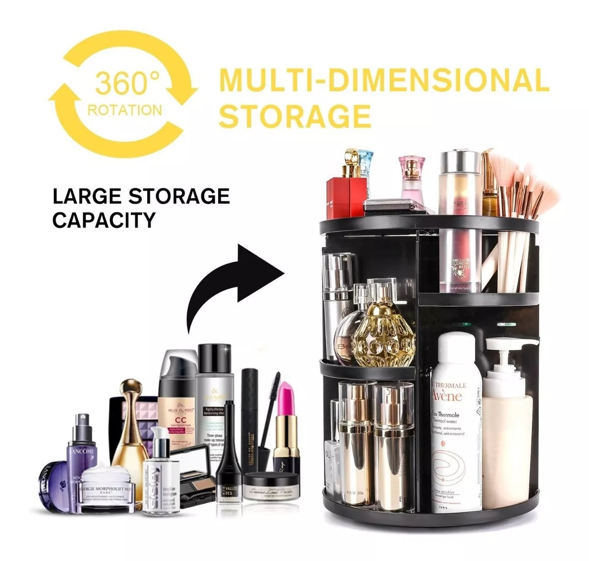 Organizador de Maquillaje Cosmetiquero Giratorio 360°