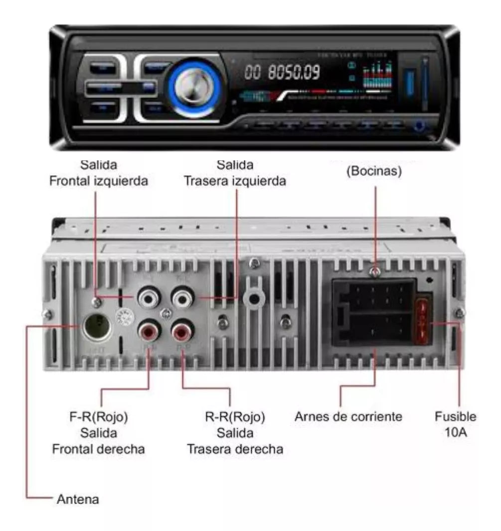 Radio de Auto Bluetooth con Doble USB y Control Remoto