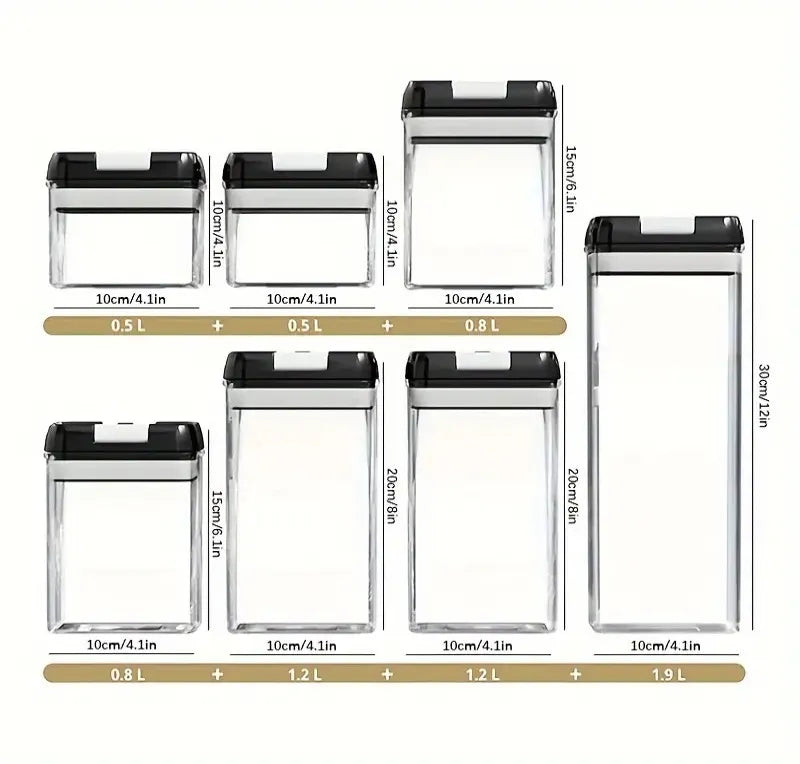 Set de 7 Contenedores Herméticos para Cocina