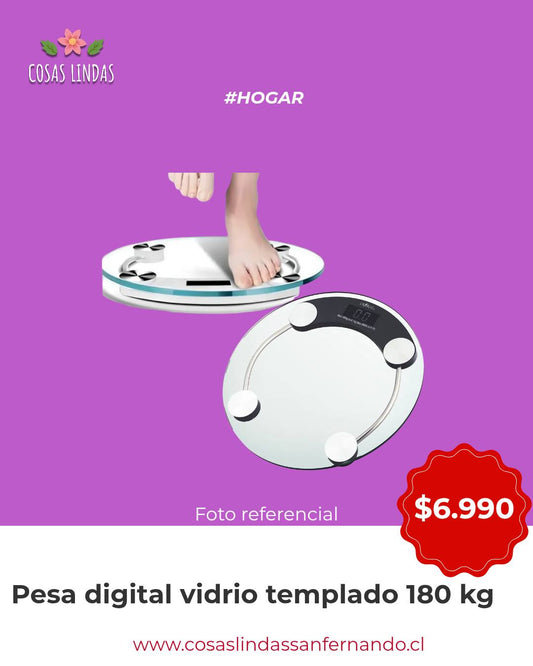 Pesa Digital de Vidrio Templado 180 kg