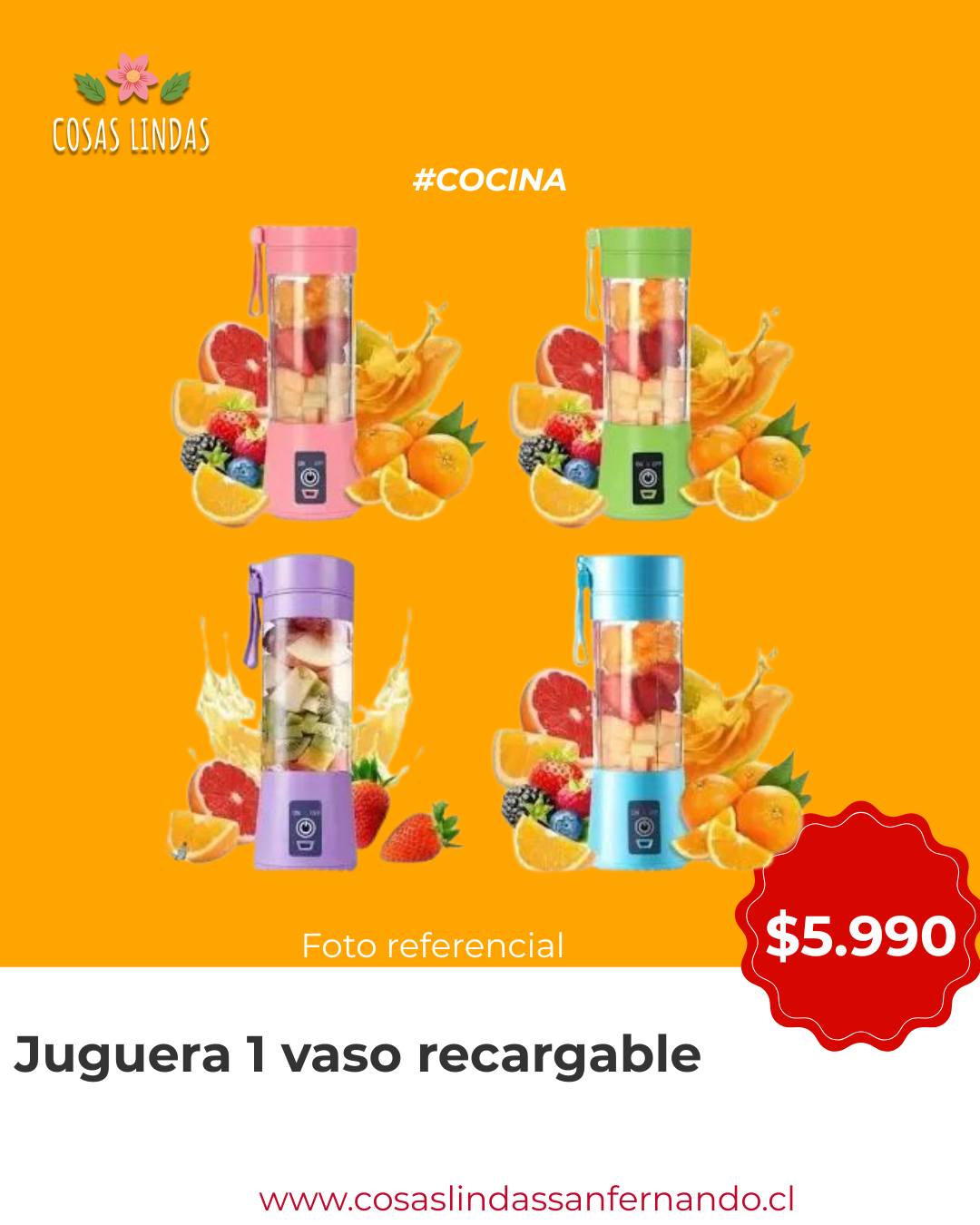 Juguera 1 Vaso Recargable