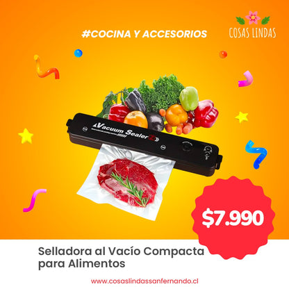 Selladora al Vacío Compacta para Alimentos