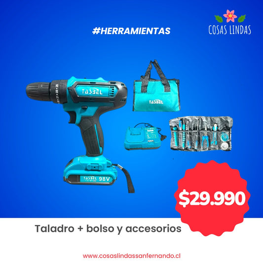 Taladro + Bolso y Accesorios