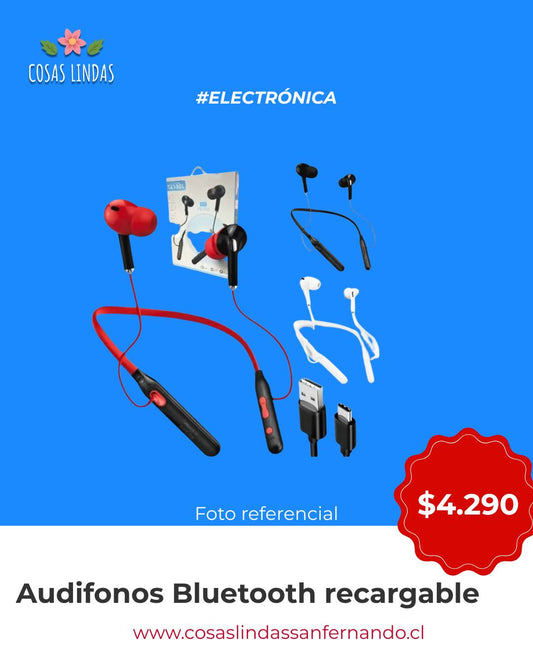 Audífono Bluetooth Recargable