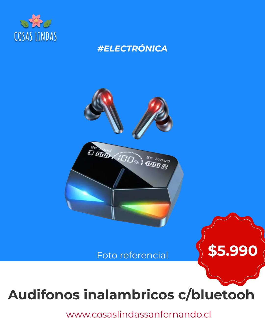 Audífono Inalámbrico Bluetooth
