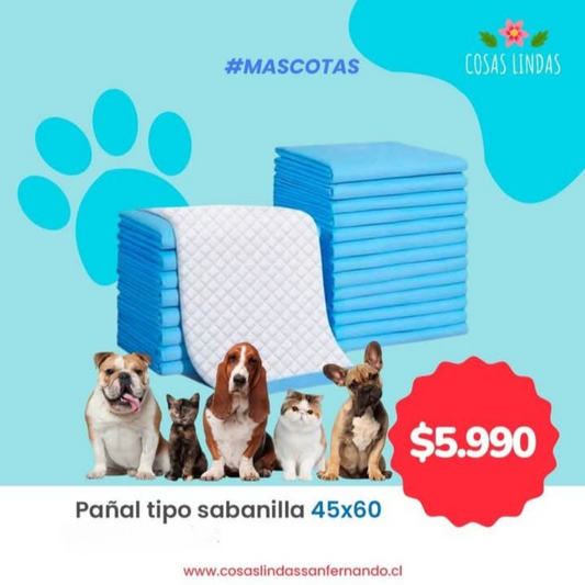 Pañal tipo Sabanilla 45 x 60 cm 50 unidades
